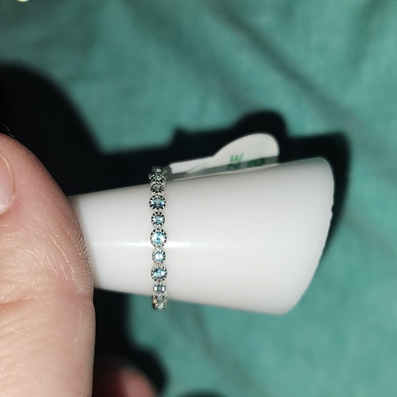 The Sterling Club Lab Created Paraiba Tourmaline .925 Solid Sterling Silver - Picture 5 of 8